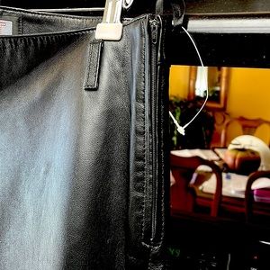 NEW! Genuine black Leather bell bottom Pants size 38 Beautiful! I’m 5’8 127lbs.